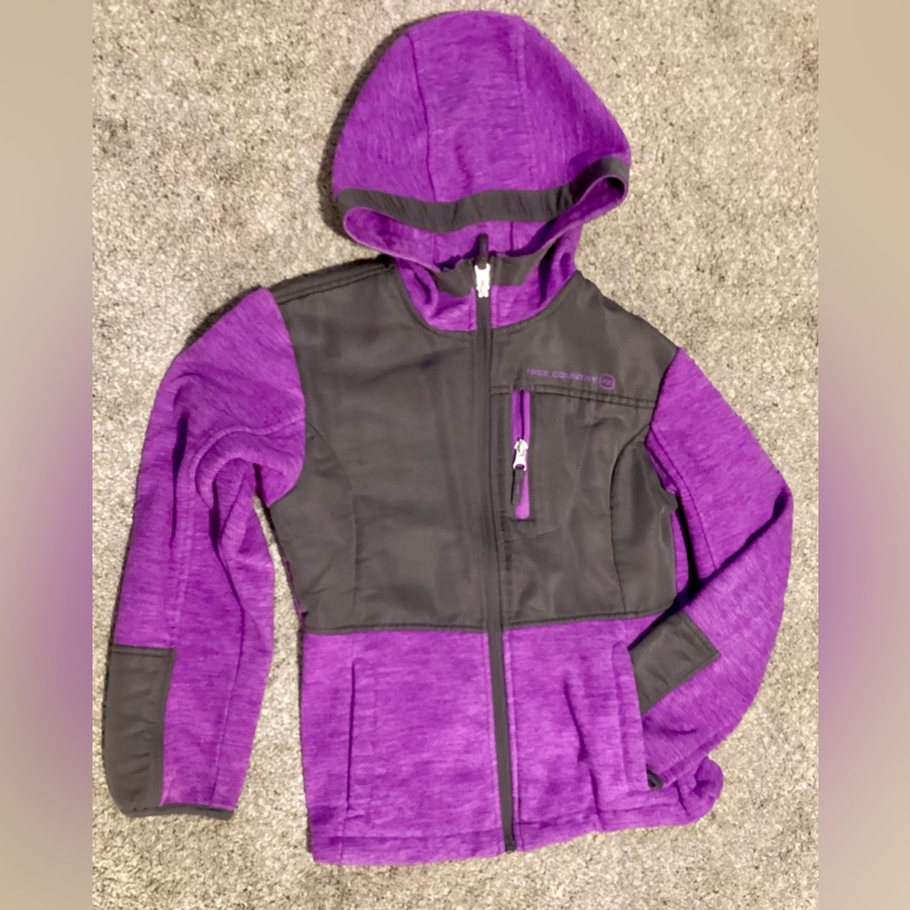 Free Country Purple and Gray Hooded Jacket